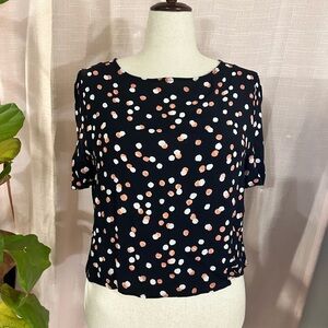 Leith Black Polka Dot Blouse